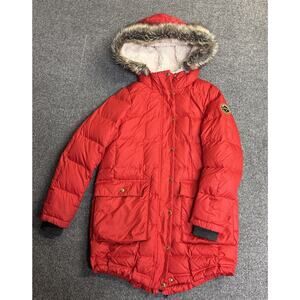 Eddie Bauer Limited Edition Ilaria Urbinati Down Parka Sherpa Lined Hood Red Med